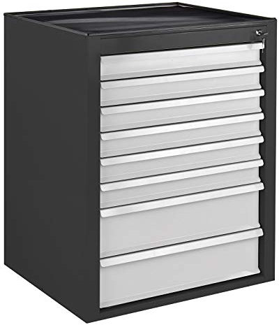 ADB 24803 Schubladenschrank Mammut, 8 SL, RAL7016/7035, aus Metall, für die Werkstatt als Werkzeugschrank, Hergestellt in der EU