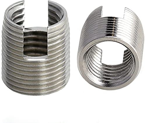 OPIOL QUALITY® Gewindeeinsätze mit Schneidschlitz M10 aus Edelstahl A2 V2A (2 Stück) Selbstschneidende Gewindereperatur Gewindereduzierung Gewindeadapter