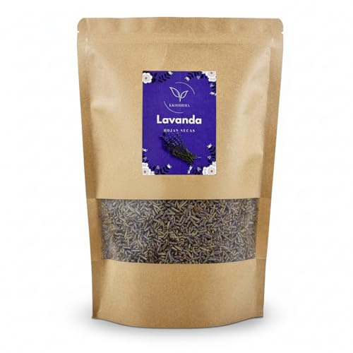 Flor de Lavanda Seca 500g a Granel 100% Naturales y Aromáticas para Decorar o elaborar ambientador, Aceite Esencial, jabón y cosméticos (500g)