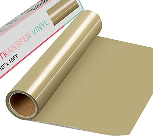 HTVRONT Gold HTV Vinyl 12 x15ft Gold Heat Transfer Vinyl for T-Shirts, Easy to Cut & Weed Iron on Vinyl for Cricut & Silhouette Cameo