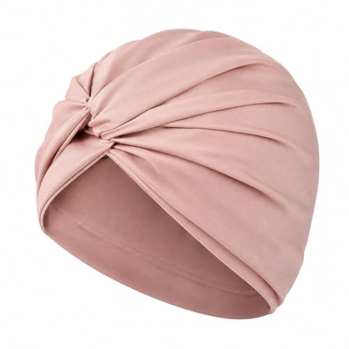 GIVBRO Gorro de natación de pelo largo plisado para mujer, gorro de natación elástico para adultos