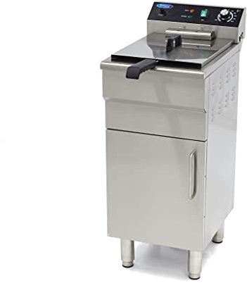 Maxima Gastro Fritteuse - 16 l - 1 Korb - mit Ablasshahn und Ständer