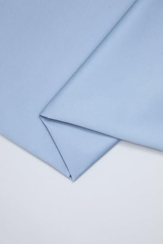Mind The MAKER Stretch-Baumwoll-Twill-Stoff, gewebt, verblasstes Blau, Meterware