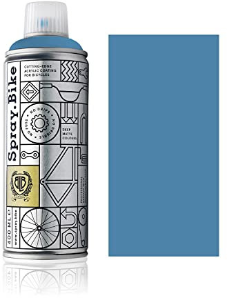 SPRAY.BIKE Fahrrad Lackspray in versch. Farben - KEINE GRUNDIERUNG notwendig - Acryllack/Lack Spray in 400 ml Spraydose, Matt- und Klarlack Optik möglich (Helles Blaugrau Perry, Matt)