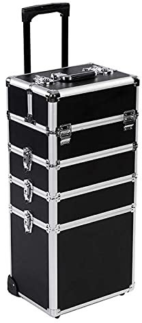 Werkzeugkästen Tragbare Werkzeugkiste mit Rädern Schönheit der Schönheits-Lagerwagen-Trolley-Tragetasche Multifunktions-Aluminiumrahmen Wechselrahmen 4 in 1 Toolbox Multifunktionsspeicherung
