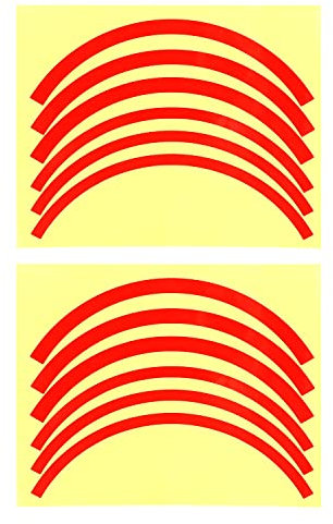 MotuTech Reflektierender Radstreifenaufkleber für Xiaomi M365 / Pro Pro 2 1S Essential Lite Segway Ninebot Max G30 ES 8.5 10 Rad (rot)