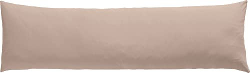 Erwin Müller Seitenschläferkissenbezug, Stillkissenbezug Nürnberg Doppel-Jersey, Taupe Größe 40x140 - strapazierfest, temperaturausgleichend, mit Reißverschluss