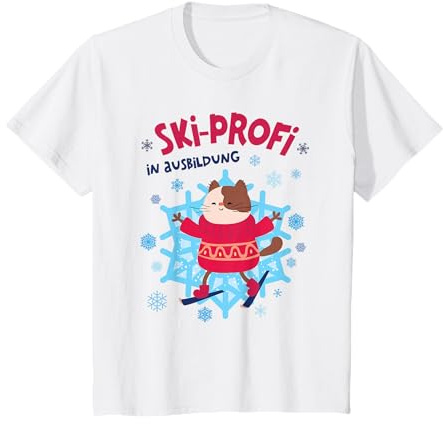 Ski Mädchen Anfänger Skifahren Lernen Katze Skifahrerin T-Shirt