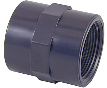 POWERHAUS24 PVC Klebemuffe D 50 mm auf 1 1/2 Zoll IG, PN10, ohne Weichmacherzusatz