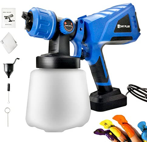 Paint Sprayer, 550W HVLP Electric Paint Spray Gun Fence Paint Sprayer with 3 Painting Modes, Copper Nozzles, 1000ml Detachable Container, 1000ml/min, Spray Gun for Paints&Wall Paints Indoors&Outdoors