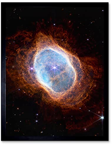 Artery8 NASA James Webb Space Telescope Southern Ring Nebula NGC 3132 NIRCam Image Art Print Framed Poster Wall Decor 12x16 inch