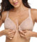 Lemorosy Women's Lace Racerback Front Closure Bra Plus Size Full Figure Unpadded Everyday Underwire for Big Bust(Beige,36C)