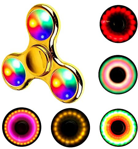 Yeefunjoy Fidget Toy, Led Light Fidget Toy, Relief Angst Anti-Stress Spielzeug, Glühen Hand-Fidget-Spielzeug für Party Favor Erwachsene Kinder Autismus ADHD Fidget Toy (Gold)