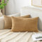 EMEMA Kissenbezug 30x50 cm Kordsamt Kissenbezüge Dekokissen Sofakissen Cord Kissenhülle Zierkissenbezug Kord Dekorative Weiche für Sofa Wohnzimmer Schlafzimmer 2er Set Taupe