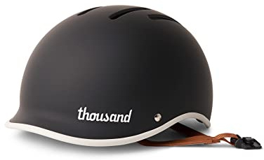 Thousand Heritage 2.0 Adult Bike Helmet; The Original Low Profile Retro Commuter Cycling Helmet Safety Certified for Bicycle Skateboard Skating Roller Skates; for Men & Women (Carbon Black, L)