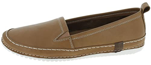 Andrea Conti Damen Slipper Leder bequem sportlicher Look Stretcheinsatz 0024819, Größe:39 EU, Farbe:Braun