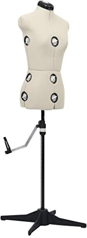 vidaXL Schneiderpuppe Verstellbar Weiblich Schneiderbüste Schaufensterpuppe Torso Mannequin Damenbüste Schaufensterfigur Creme S Größe 33-40