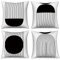 Kissenbezug Boho 50x50 4er Set, Hnmdmyi Schwarz und Weiß Mid Century Abstrakt Geometrisch Bogen Sonne Dekorative Kissenbezüge Modern Minimalistisch Leinen Kissenhülle für Sofa Couch Outdoor Home Decor