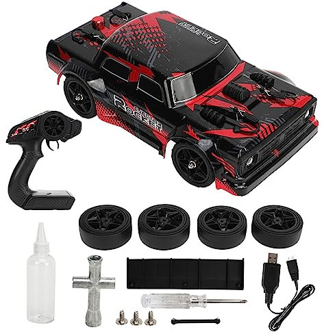 BuyWeek Ferngesteuertes Drift Auto, 1/16 RC Drift Auto mit Allradantrieb, 1200 MAh 7,4 V 2,4 GHz LED Licht Vollmaßstäbliche Ferngesteuert Drift Car Spielzeug für Kinder Erwachsener