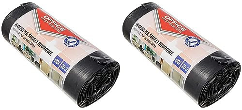 Office Products 22021229-05 Müllbeutel 60 L - 20 Stück LDPE| Müllsäcke Mülltüte Abfallsäcke Mülltüte für Den Hausmüll für das Büro| Farbe: Schwarz | Foliendicke: 20 μm (Packung mit 2)