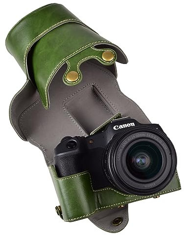 Rieibi EOS R8 Case - Vintage PU Leather Camera Case for Canon EOSR8 Digital Camera - Protective Grip Case for Canon EOS R8 - Green