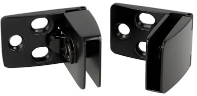 Gedotec Charnière de porte en verre haut et bas - Noir mat - Montage facile de la plaque en verre à clipser - Utilisation en haut et en bas - Fermée