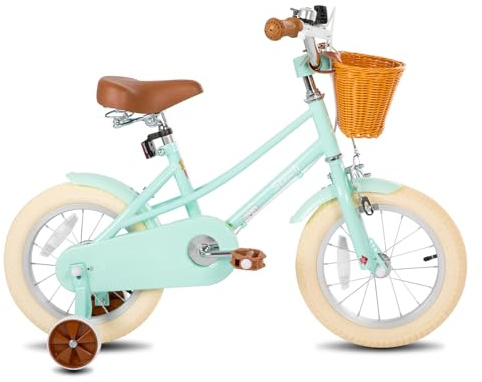 Stitch 16 Zoll Kinderfahrrad für Mädchen 40,6 cm mit Stützrädern und Korb, Grün
