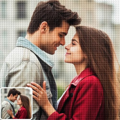 UM UPMALL Diamond Painting Personnalisé Photo - Custom 5D Broderie Diamant Peinture Kit, Personnalisez Vos Propres Photos Art Artisanat Idées de Décoration Murale Cadeaux, 40x50cm