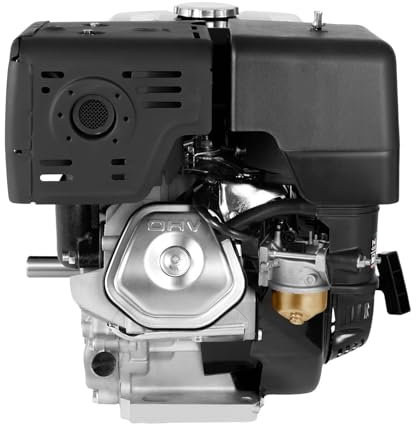 Motore a benzina 420CC 15 CV 9KW 4 tempi Stationary Engine Industrial Engine 1 Cilindro scanalatura da 25 mm Motore a pedale raffreddamento aria avviamento cavo (nero)