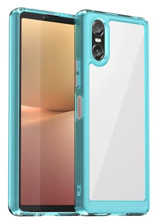 SHIEID Handyhülle Kompatibel Sony Xperia 10 VI Hülle, PC + TPU Hybrid Technologie Hardcase, Stoßfester Schutzhülle, Vergilbungsfrei, Kristallklar Handygehäuse für Sony Xperia 10 VI-Blau