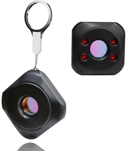 SOARFLY Versteckte Kamera Detektor, Hidden Camera Detector mit Infrarotsichtgeräten, Kamera Finder Tragbar Wiederaufladbar über USB Lange Akkulaufzeit für Hotel Heim Büro Reisen, Schwarz, 2 Stück
