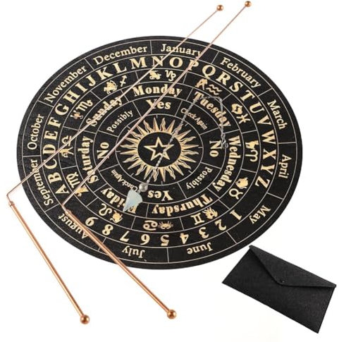 Adririv Baguettes de Radiesthésie en Cuivre - 2 Tiges de Divination + Pendule de Radiesthésie + Tapis de Divination - Divinatoire, Objets Enterrés, Etc.