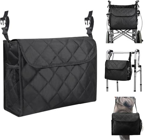 NAROSEBE Rollstuhltasche Hinten Rollstuhl Rucksack Groß Wasserdicht Aufbewahrungstasche Rucksack für Rollstuhl Rollator Tasche Universal Rollstuhlzubehör Taschen für Rollstühle Griffe