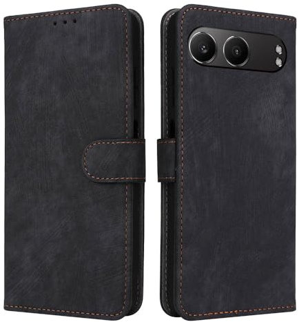XINNI Housse pour OnePlus Nord 4 5G Etui, RFID Protect PU/TPU Cuir Coque Magnétique Portefeuille, Noir