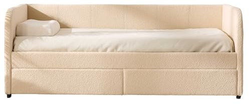 Emob Kojenbett Spector - 90 x 200 cm - Mit Schubladen - Beiger Teddystoff