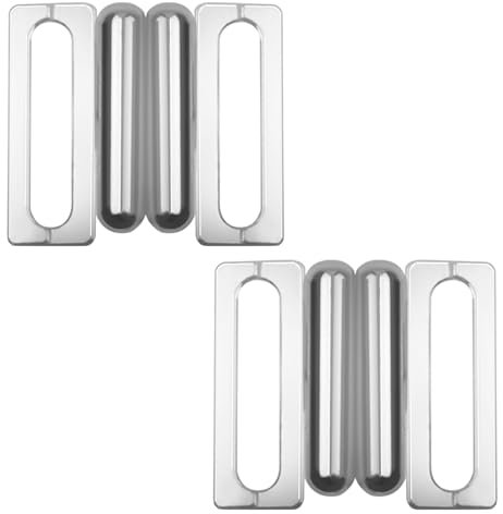 2 Pairs Metal Bikini Clasp Replacement 15mm Bra Hooks Closure Fasteners Alloy Adjustment Slides Buckle for Bikini Underwear Swimsuit Bathing Suit Diy Bra Making Silvery