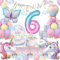 Vajilla para Fiesta de Unicornio, Mariposas 6 Años Fiesta Cumpleaños Niñas, Unicornio Vajilla Cumpleaños Decoracion Incluye Platos Taza Servilletas para 6 Años Cumpleaños 16 Invitados