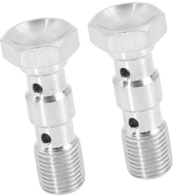 A ABSOPRO 2pcs M10x1.0 Métrique Filetage Double Banjo Boulon Frein Raccord Adaptateur Remplacement d'article
