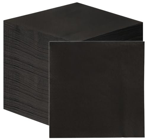 Talking Tables 100 x Bulk Pack Soft Black Paper Napkins, Disposable Party Serviettes for Birthday, Halloween, Weddings, Wakes, Catering, Everyday Tableware, Recyclable Made in EU, 2ply 33cm