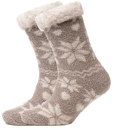 A2Z Ladies Socks Fairisle Slipper Stylish Durable Soft Feel Comfortable For Daily Wear Winter Warm Cozy Anit Slip Womens Gripper Socks UK Shoe Size 4-8
