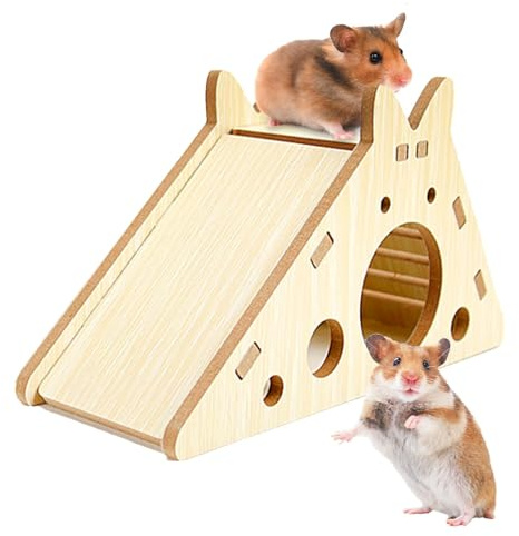Casetta in legno per criceti, gabbia per criceti nani, cincillà, gerbilli e topi