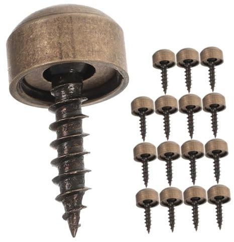 DOITOOL 16stücke Selbstschneidende Schrauben Mit Zierkappen Kupferfarben Für Möbelmontage Dekorative Schraubenabdeckungen Für Einrichtungsgegenstände