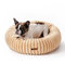 MEWOOFUN Hundebett Grosse Mittelgroße Hunde waschbares, 76x76cm Donut Hundebett mit Rutschfester Unterseite, Hundebetten Großes Katzenbett Flauschig Beruhigendes Anti-Angst, Kamel