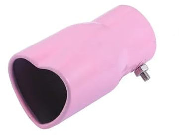ZSQWRFRG Auto Auspuffblende Autoauspuffblende Design Herzform Stil JDM 63 cm Autozubehör Edelstahl Auspuffblenden Schalldämpfer Endrohr Autoauspuff Schalldämpferabdeckung(Pink)