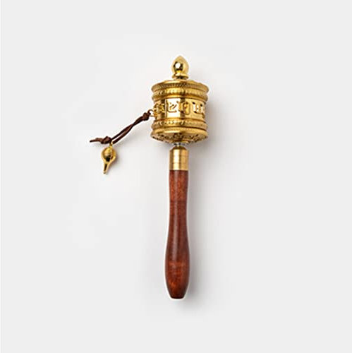 Moulin à prières bouddhiste portatif, moulin à prières bouddhiste, moulin à prières portatif, moulin à prières bouddhiste tibétain du Népal, fait à la main, objet religieux de collection (couleur : 2)