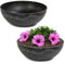 matches21 HOME & HOBBY Pflanzschale für draussen in schwarz marmoriert 20 x 7,5 cm als wetterfeste Blumen-Schale