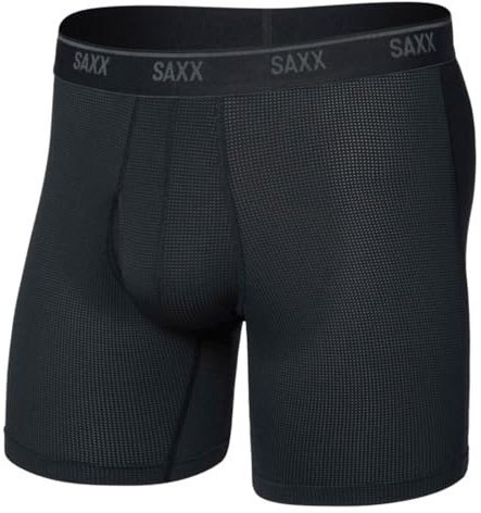 SAXX Underwear Co. Mens Quest Quick Dry Mesh Boxer Brief Fly - XL Black