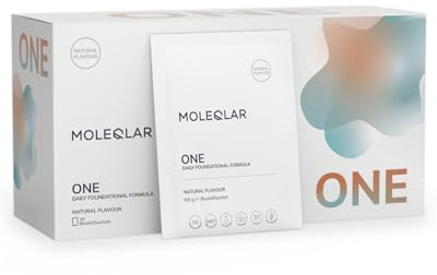 MoleQlar ONE Komplex 30 Sachets - All in ONE Foundational Formula - Supplement mit Longevity Molekülen, Vitaminen und Mineralstoffen - Zitrone, Natural, Matcha-Kokos (30 Sachets, Geschmacksneutral)