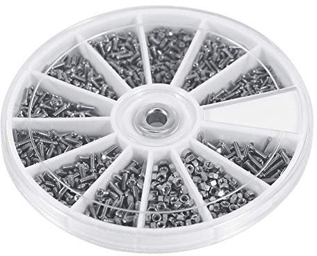 DEWIN Kit d'assortiment de Petites Mini，Vis Lunettes Opticien Lot de 600pcs mini Écrous en Acier Inoxydable M1 M1,2 M1,4 M1,6 3,15 x 0,39 pour Montres Glassess