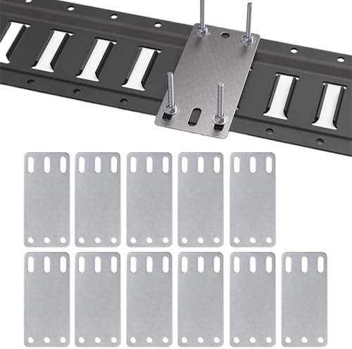 E Track Rail Befestigungsplatte | 12 Stück Track Rail Platten | Stabile Halterung mit Montagesatz für Sicherungssysteme Lager Werkstatt